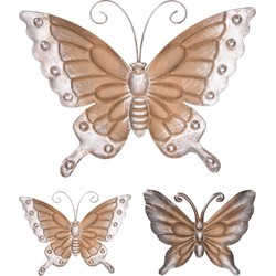 Muurdeco metaal vlinder 2ass III - Nampook