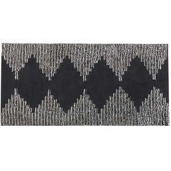BATHINDA - Laagpolig vloerkleed - Zwart - 80 x 150 cm - Katoen
