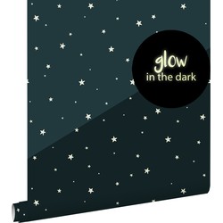 ESTAhome glow-in-the-dark behang lichtgevende sterretjes donkerblauw - 0,53 x 10,05 m - 139262