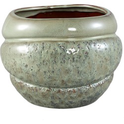 PTMD Bloempot Jordanna - 22x22x16 cm - Keramiek - Groen