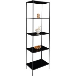 Vita Shelf - Shelf with black frame and 5 black shelves 51x36x170 cm