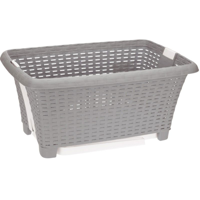 Bathroom solutions wasmand op poten - grijs - 38L - 39x59x29 cm - Wasmanden - 