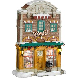 Luville Kerstdorp Café - 19.5x9x26 cm - Polyresin - Multi