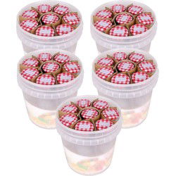 HI Weckpotjes - 5x set - emmer met 10 potjes - 210 ml - glas - weckpotten - jampotjes - Weckpotten