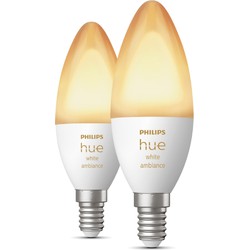 Hue-Kerzenlampe warm- bis kaltweißes Licht 2er-Pack E14-Beleuchtung - Philips