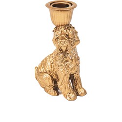 Housevitamin Labradoodle Candle Holder- Gold-4x9x13cm