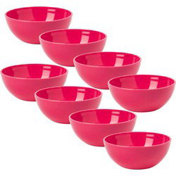 Plasticforte kommetjes/schaaltjes - 8x - kunststof - 12x5 cm - roze - Kommetjes