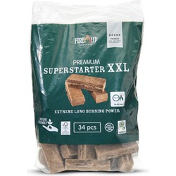 Fire-up Barbecue superstarter aanmaakblokjes - 34x - bruin - reukloos - niet giftig - BBQ - Aanmaakblokjes