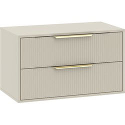 Badplaats Wastafelkast Rimini 80 cm - Beige -  Badmeubel met Lades