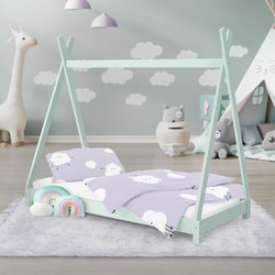 Kinderbed Tipi 70x140 cm mint grenen houten bed met lattenbodem ML design