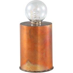 PTMD Ferant Ronde Tafellamp - H16 x Ø7,5 cm - LED - Metaal - Oranje