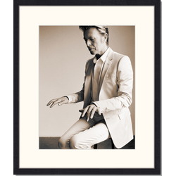 David Bowie - Fotoprint in houten frame met passe partout - 50 X 60 X 2,5 cm