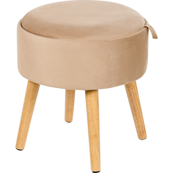 Beliani NEELY - Hocker-Beige-Fluweel