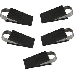 Benson Deurstopper/wig - 5x - rubber/RVS - 13 x5 x 3cm - antislip - Deurstoppers