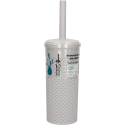 Toiletborstel met houder - grijs - kunststof - 35 cm - wc borstel - Toiletborstels