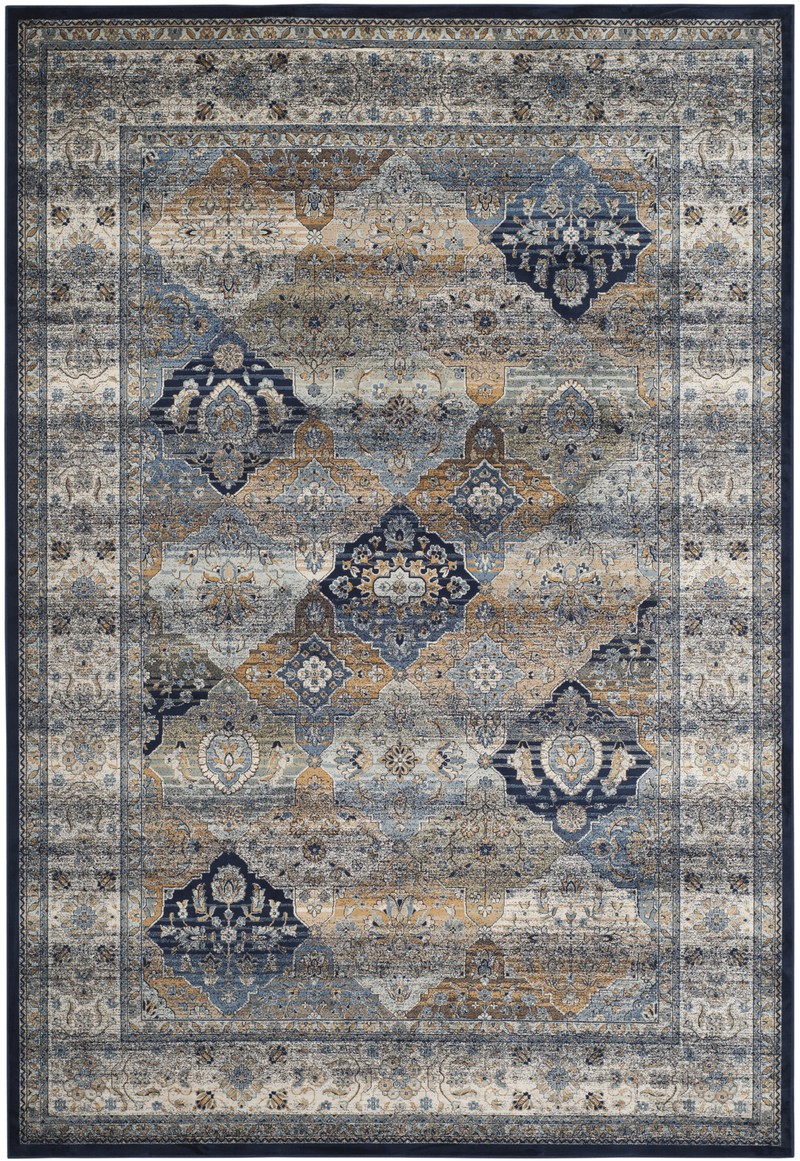 Safavieh Vintage Inspired Indoor Woven Area Rug, Persian Garden Collection, PGV609, in Navy & Ivory, 244 X 335 cm - 