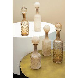 PTMD Fles Cianna - 12x12x43 cm - Glas - Bruin