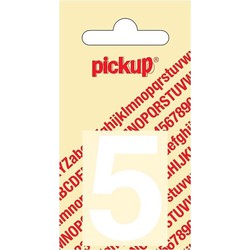 Plakcijfer Helvetica 40 mm Sticker witte cijfer 5 - Pickup