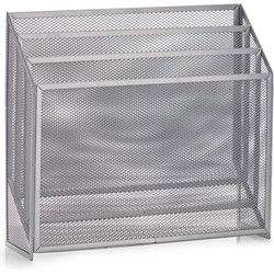 Zeller tijdschriftenhouder - grijs - 32 x 30 cm - metaal - tijdschriftenrek