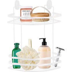 Concorde - Doucherekje hoek model 2-laags - wit - H30 cm - metaal - Douche- en badrekjes