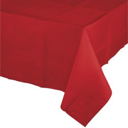 Party/verjaardag Tafelkleed - 1x - rood - 274 x 137 cm - papier - Tafellakens