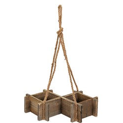 Clayre & Eef Bloempot  38x22x9 cm Bruin Hout Bloempot Houder