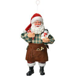 Clayre & Eef Kersthanger Kerstman Rood Textiel