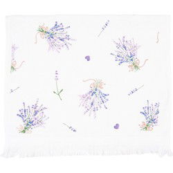 Clayre & Eef Gastendoekje  40x66 cm Paars Katoen Lavendel Toilet handdoek