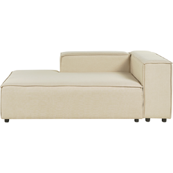 Beliani APRICA - Chaise longue-Beige-Linnen