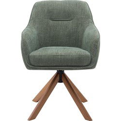 Eetkamerstoel Groen - Eikenhout - 57x65x86cm - Avola - Set van 2
