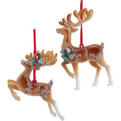4.2-5.5 inch Brwn/Wht Cut-Out Deer Orns 11,938x10,16x3,81 cm kerstornament