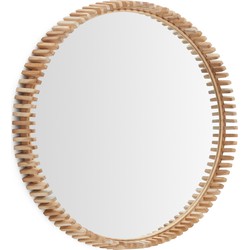 Kave Home - Polke spiegel van teakhout Ø 80 cm
