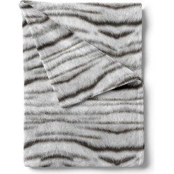 Zo Home Flanel Fleece Plaid Siberian White tiger - grey - 140x200cm