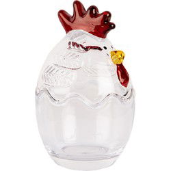 Clayre & Eef Glazen potje Kip Ø 6x9 cm Transparant Glas