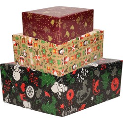 3x Rollen Kerst inpakpapier/cadeaupapier 2,5 x 0,7 meter - Cadeaupapier