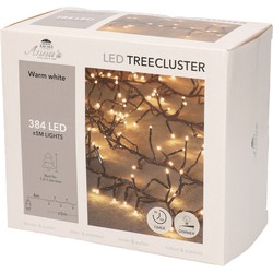 1x Clusterverlichting met timer en dimmer 384 leds warm wit 5 m - Kerstverlichting kerstboom