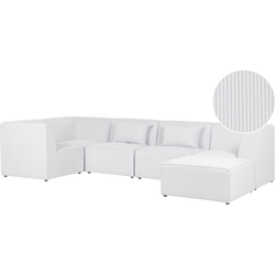 Beliani LEMVIG - Modulaire Sofa-Wit-Corduroy