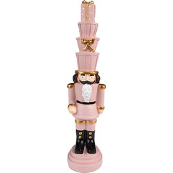 Clayre & Eef Kerstdecoratie Notenkraker 33 cm Roze Polyresin