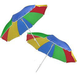 Regenboog gekleurde parasol - 2x - Dia 180 cm - Tuin - Strand - Parasols