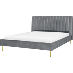 MARVILLE  - Tweepersoonsbed - Grijs - 180 x 200 cm - Fluweel