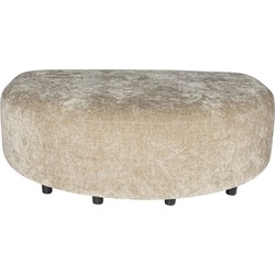 PTMD Lujo sofa cream 6051 fiore fabric longchair pouf