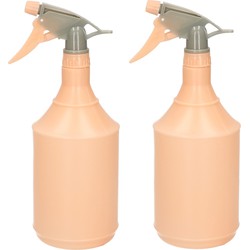 2x stuks waterspray plantensproeiers perzik roze 1L - Plantenspuiten