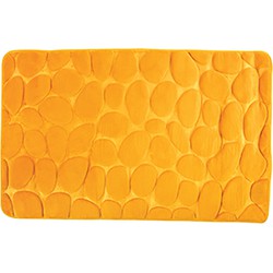 Badkamerkleedje/badmat tapijt - kiezel motief - vloermat - saffraan geel - 50 x 80 cm - laagpolig - Badmatjes
