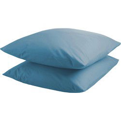 DoubleDry Kussensloop 2 stuks - 100% natuurlijk katoen - 2x 60x70 - turquoise
