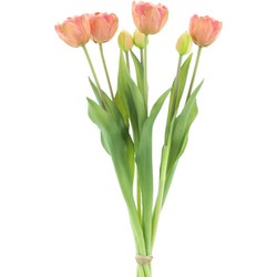 PSO Double Tulip bundle Tulp Duchesse peach 44 cm kunstbloemen