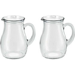 Glazen water karaffen van 1 Liter Roxy - 2x - Sapkan/waterkan - Waterkannen