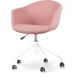 Nout-Otis bureaustoel zacht roze - wit onderstel
