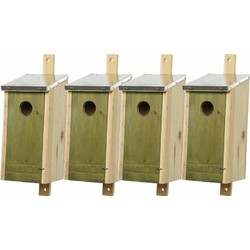 Set van 4 lichtgroene vogelhuisje voor kleine vogels 26 cm - Vogelhuisjes