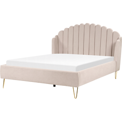 Beliani AMBILLOU - Tweepersoonsbed-Beige-Polyester