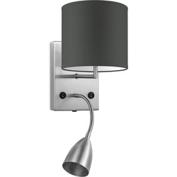 Home sweet home wandlamp Read met lampenkap Bling 16 cm - antraciet